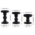 6-Piece Set of Black Glass Candlestick, Crystal Candlestick Holder Holder and Conical Candle, Christmas Candle Holder Decoration, Family Living Room Wedding Candle Holder (black2sets) - color: Black2sets