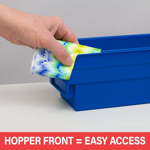 Akro-Mils 30120 Plastic Shelf Bins, Heavy Duty Storage Bins for Garage, Closet, and Drawer Organization, 12" x 4" x 4", Green, 24-Pack - color: Green