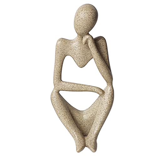 KITCISSL Home Decor Thinker Statue Abstract Art Figure Sculpture Decorative Ornaments Modern Resin Statues Geometric Design for Living Room, Bedroom, Office Desktop, Cabinets (Color : Right S) - color: Right S