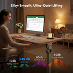 FEZIBO 55 x 24 Inchs Electric Standing Desk, Height Adjustable, Sit Stand Up, Computer Office Desk with Splice Board, White Frame/Maple Top - color: Maple, size: 55x24