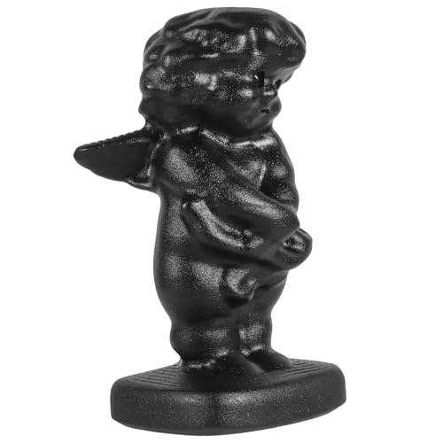 Nupuyai Hand Carved Cupid Angel Statue for Home Decor, Natural Black Obsidian Crystal Figurine Stone Sculpture Decoration for Fengshui - style: Cupid Angel