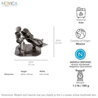 NOVICA Metallic Recycled Metal Iron Sculpture, 'Rustic Psychotherapist'