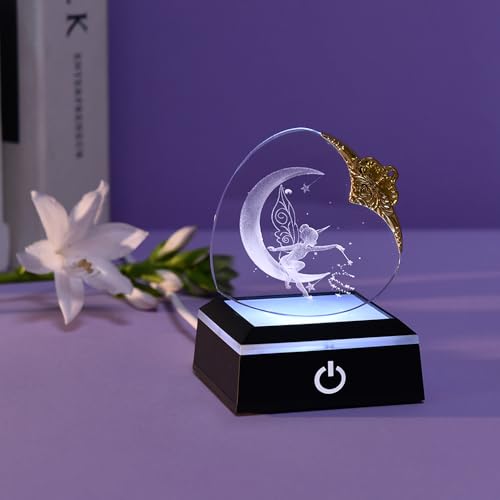 LED Light Base for Glass Art Lighted Display Stand for 3D Crystal Square Multicolor Lighting Pedestal - Flat
