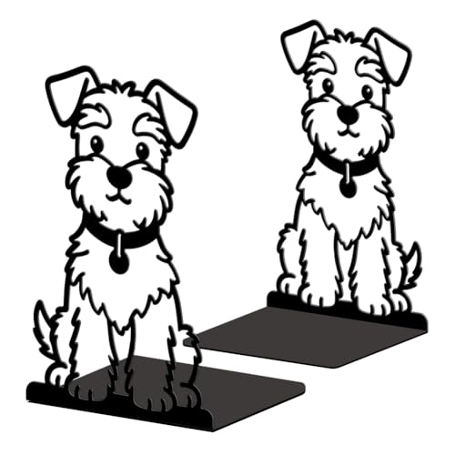 Peacoblue Metal Bookends for Shelves, Modern Decorative Heavy Duty Study Book Ends Stoppers for Office, Desk, Shelf, Room 5.3"x4.3"x7.9" Cast Iron Simple Tall Bookends 1 Pair (Cute Shanari Dog) - style: Cute Shanari Dog