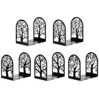 HappyHapi Book Ends, Metal Bookends for Shelves, Modern Tree Book Ends Decorative, Heavy Duty Book Holders Book Stoppers for Home Office Decor, 6.9"x4.7"x3.5" (5 Pairs/10 Pcs)