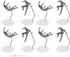 Action Figure Stand with Flexible Metal Arm,Action Figure Pose Display Holder Base,Flight Stands for Action Figures Compatible with HG RG SD SHF Gundam 1/144 Toy with Screwdriver (8Pcs Clear) - color: 8Pcs Clear