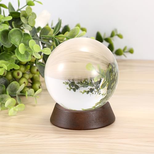 JUXYES Wooden Sphere Holder Display Stand, 3 Pack Small Wood Crystal Ball Stand, Simple Round Display Easel Stands for Crystal Balls, Baseball, Tennis Ball, Stones, Gemstones, Collections - size: M - 3 PCS