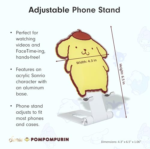 Sonix x Sanrio Character Phone Stand | Adjustable Cell Phone Holder, Desk Stand, Dock | Pompompurin - color: Pompompurin