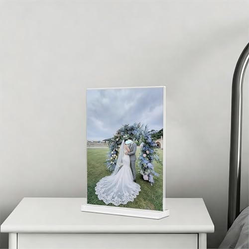 KOOLDE Acrylic Sign Holder 4x6 Inches 6 Pack T Shape Desktop Display Stand Vertical Double Sided Clear Table Menu Flyer Holder for Restaurants, Office, Shop, Wedding - color: 6 pack