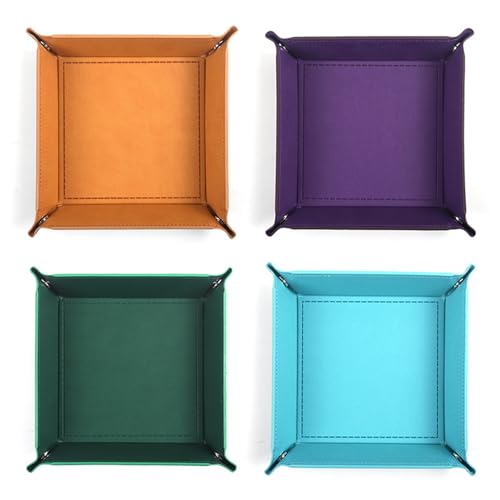 siduater Valet Tray Desktop Storage Organizer – Vegan Leather Catchall Tray Bedside Vanity Tray Nightstand Caddy Holder for Remote Controller, Watch, Keys, Phone, Wallet, Coin, Jewelry, Midnight Green - color: Midnight Green