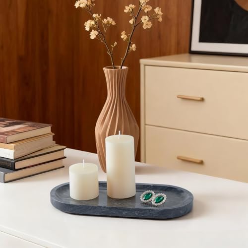 Natural Marble Vanity Tray, Marble Tray for Bathroom countertop,Stone Tray for Storing Perfume, Cosmetics and Jewelry 9.8 * 4.7inch （ Black） - color: Black, size: 9.8" x 4.7" x 0.7"