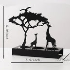 Giraffe Silhouettes Candle Holder, Black Metal Tea Light Candlesticks for Home Decor - size: 1pcs