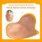 brenzo 2026 New Refillable Pimple Popping Toy – Big Head Squeeze Toy with Black Hair for Stress & Anxiety Relief, Realistic Pus Burst Fidget Toy, Funny Gag Gift for Adults - style: B-black