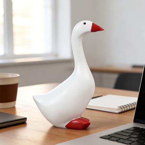 Desk Goose Decor Figurine Cute Resin Goose Statue for Home Decor, Perfect Housewarming Gifts New Home, Gifts for Women, Coworker Gifts, Office Desk Decorations - color: Desk Goose 7 Inch-b