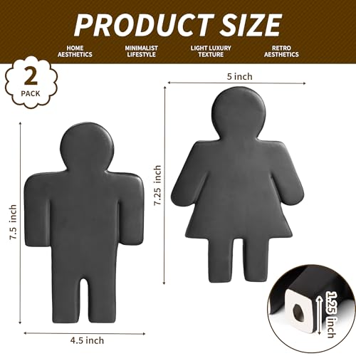 Defined Deco Ceramics Figures Decorative Objects, Funny Bathroom Decor for Shelves, Cute Modern Black Bookshelf Decor