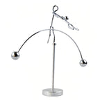 Kinetic Fishing Sculpture - Fisherman & Bass Balancing Art - Unique Metal Balance Sculpture for Home or Office Decor (Aerial Acrobat Ornament) - style: Aerial acrobat Ornament