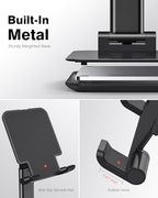 Anozer Tablet Stand Foldable & Adjustable, Portable Monitor Stand 5.55*3.94" Wide, Fit for iPad Holder Stand Compatible with iPad Pro 11, 12.9/for iPad 10.9; Surface Pro; Portable Monitor 4.7-15.6"