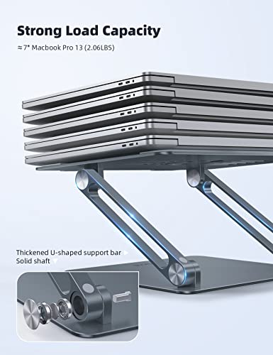 Lamicall Adjustable Laptop Stand, Portable Laptop Riser, Aluminum Laptop Stand for Desk Foldable, Ergonomic Computer Notebook Stand Holder for MacBook Air Pro, Dell XPS, HP (10-17.3'') - Grey - color: 3-Gray