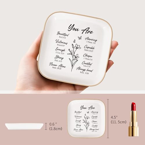 Christian Gifts for Women - Jewelry Tray，Confirmation Gifts for Teen Girls, Bible Verse Gift, Religious Gifts for Women, Baptism Gifts for Girl, Great Gift for Daughter’s Confirmation (You Are) - style: You Are