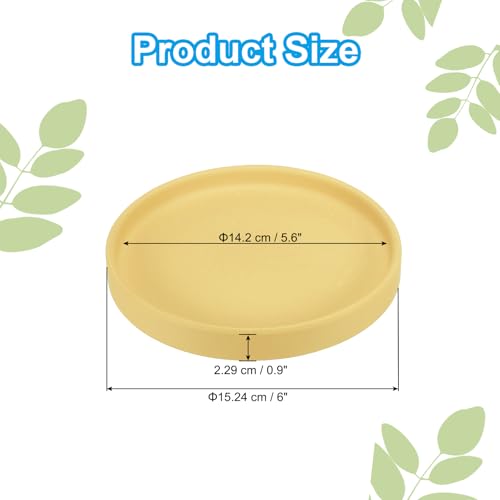 PATIKIL 6 Inch Round Ceramic Plant Saucer, Plant Saucer Tray Flower Planter Drip Tray for Indoors Outdoors Patio Balcony, Yellow - color: Yellow