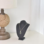 MOOCA Small Linen Covered Wood Jewelry Display Necklace Chain Jewelry Bust Display Holder Stand, Necklaces Mannequin, 7 1/4 in Height, Black Linen - color: 8) Black Linen, 1 piece