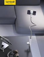 Lamicall Phone Holder Bed Gooseneck Mount, Cell Phone Clamp Clip for Desk, Flexible Long Arm Headboard Bedside Lazy Bracket, Overhead Table Stand Grey - color: Grey