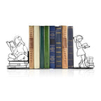 Cute Bookends Decorative, Durable Metal Book Holders with Timeless Appeal, Black, 1 Piece, 6.3x4.5x1.2 inches