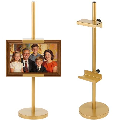 Photo Frame Tabletop Easel Stand-Heavy Duty Tabletop Display Easel, French Style Gold Easel Stand,Picture Frame Stand for Wedding/Art/Photos,Picture Easels (Gold, 18 Inch) - color: Gold, size: 18 Inch