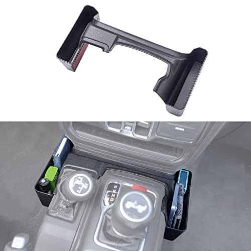 JKCOVER Center Console Gear Shift Organizer Tray Compatible with Jeep Wrangler JL/JLU 2018-2023 2024 2025 and Jeep Gladiator JT Truck 2020-2022 2023 2024 2025 Storage Box Accessories (Not for JK/JKU) - color: Black 1PC Gear Shift Organizer