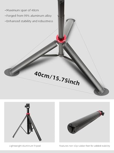 Xik Portable 81" iPad Tripod Stand, Extendable Aluminum Alloy Travel Tablet Tripod Holder, Compatible with iPad Pro, iPhone, Kindle & All 4.7-12.9" Tablets（Extendable Height: 14.4" to 81" ）