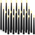 Rossesay 24 Pcs Flameless LED Taper Candles Battery Operated Candles 8.58'', 9.69'', 10.98'', 12.91'', 12.8'' Flameless Candlesticks Flickering for Halloween Christmas Church Wedding(Black) - color: Black, size: 8.58'', 9.69'', 10.98'', 12.91'', 12.8'', s