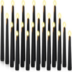 Rossesay 24 Pcs Flameless LED Taper Candles Battery Operated Candles 8.58'', 9.69'', 10.98'', 12.91'', 12.8'' Flameless Candlesticks Flickering for Halloween Christmas Church Wedding(Black) - color: Black, size: 8.58'', 9.69'', 10.98'', 12.91'', 12.8'', s