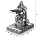 King's Guard Watch Display Stand Eyeglass Jewelry Bracelet Necklace Holder Trays Towers Resin Pen Holder Warrior Knight Mobile Phone Stand for Office & Home (Silver) - color: Silver