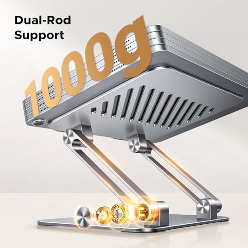 UGREEN Tablet Stand Holder for Desk Dual Rod Support Aluminum Tablet Holder Adjustable Multi-Angle Home Office Accessories Compatible with iPad Pro 13 12 11 10.5 Air Mini 5 4 3 2 Phone E-Reader Silver - color: Silver