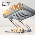 UGREEN Tablet Stand Holder for Desk Dual Rod Support Aluminum Tablet Holder Adjustable Multi-Angle Home Office Accessories Compatible with iPad Pro 13 12 11 10.5 Air Mini 5 4 3 2 Phone E-Reader Silver - color: Silver