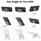 Phone Ring Holder Finger Kickstand, Upgraded 360° Rotation Metal Phone Grip for Magnetic Car Mount Foldable Cell Phone Stand Compatible with Most Smartphones - color: White Silver