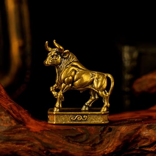 Taurus – Taurus Bull Zodiac Sign Brass Sculpture – Solid Handcrafted Retro Figurine, Elegant Home & Office Desk Decor, Astrology Lover Gift - style: Taurus