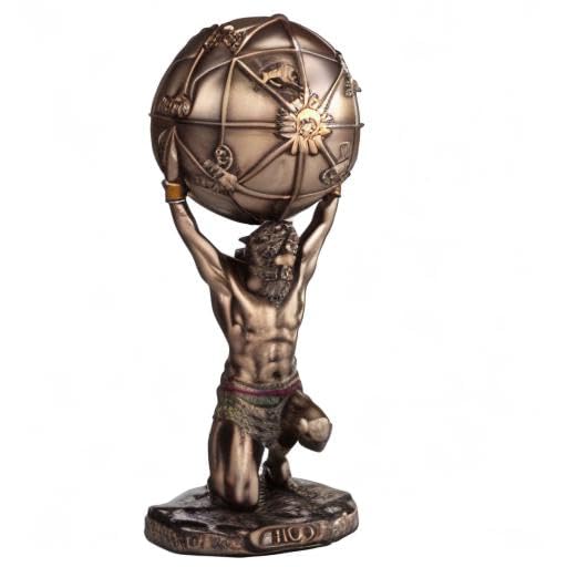 Veronese Design 5 1/2 Inch Atlas The Titan Who Holds The Sky Resin Sculpture Cold Cast Bronze Finish