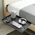 Bedside Shelf for Dorm Bunk Bed, Bed Side Table Tray Organizer, Clip On Nightstand, College Dorm Room Essentials, Bedside Tray with Cable Management for Dormitory, Back to School