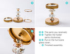 Candle Holder, Pillar Candle Holders, Crystal Candlesticks Holder for Wedding, Parties, Events, Chirstmas,Home Decor, Table Centerpieces CH028D (S) - size: Gold ( S )