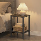 TUTOTAK End Table, Side Table, Nightstand, 2-Tier Storage Shelf, Sofa Side Table for Small Space, Living Room, Bed Room Black TB01BK034 - color: Black