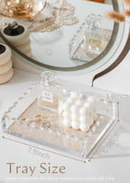 Acrylic Tray with Magnetic Pad - Customizable for Photos, Art, Decorative Tray for Dresser Nightstand Bedroom, Perfume Jewelry Trinket Catchall Tray Housewarming Gifts New Home - size: Rectangle:7.9*5.9*1.8inch