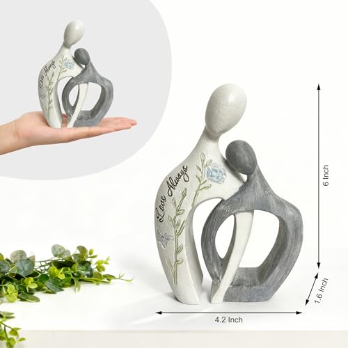 White Couple Arm in Arm Resin Figurine, 6" H, Romantic Gifts for Him & Her, Modern Abstract Design, Engagement Anniversary Wedding Keepsake Home Decor - style: Arm in Arm