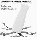 SOUJOY 10 Pack Composite Plastic Flower Vase, White Conic Floral Vase Home Decor Centerpieces, Small Unbreakable Vases for Decor Living Room - size: 7.11 cm x 7.11 cm x 20.1 cm