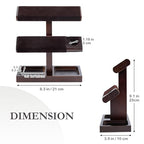 ProCase Wood Watch Display Stand Holder for Men, Wristwatch Tower with T-Bar Design, Hanging Watch Rack, Wooden Wrist Watch Tree - color: Darkbrown, size: 2-Tier