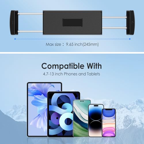 Tablet Wall Mount Holder, Aluminium Extendable iPad Wall Holder, with 360°Rotating Base Adjustable and Foldable for iPad Pro Air Mini, Galaxy Tab, All 4.7-13" Phones and Tablets - size: Long
