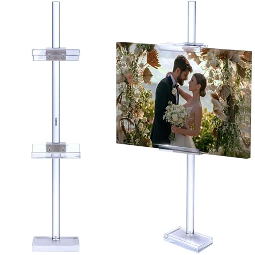 Adjustable Tabletop Acrylic Easel Stand for Picture Frames & Photo Display – Art Easel, Holds Frames up to 30" H, Perfect for Table Decor, Wedding Sign, Artwork Holder - size: 1-Pack, 30"H