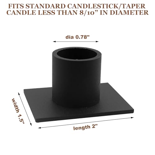 Gute Taper Candle Holder, Candle Holders for Pillar Candles, Matte Black Candlestick Holder Centerpieces for Home Decoration, Wedding Anniversary, Party, Housewarming Gifts,Set of 8,Square - color: Black-s-8pcs
