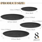 Zopeal 8 Pieces Black Round Restaurant Serving Tray, Plastic Non Slip Surface Food Meals Server Tray with Raised Edges for Home, Kitchen, Restaurant, Cafeteria, Bar (11",14",16",18") - size: 11", 14", 16", 18"
