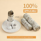 Palo Santo Sticks Holder, Multi-Purpose Handmade Ceramic Incense Burner for Palo Santo Incense Sticks, Sage Holder for Burning, Ash Catcher Tray for Meditation Yoga Room (White) - color: White